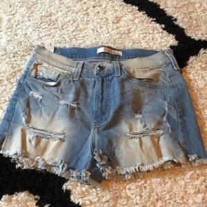 KanCan Distressed Denim Shorts